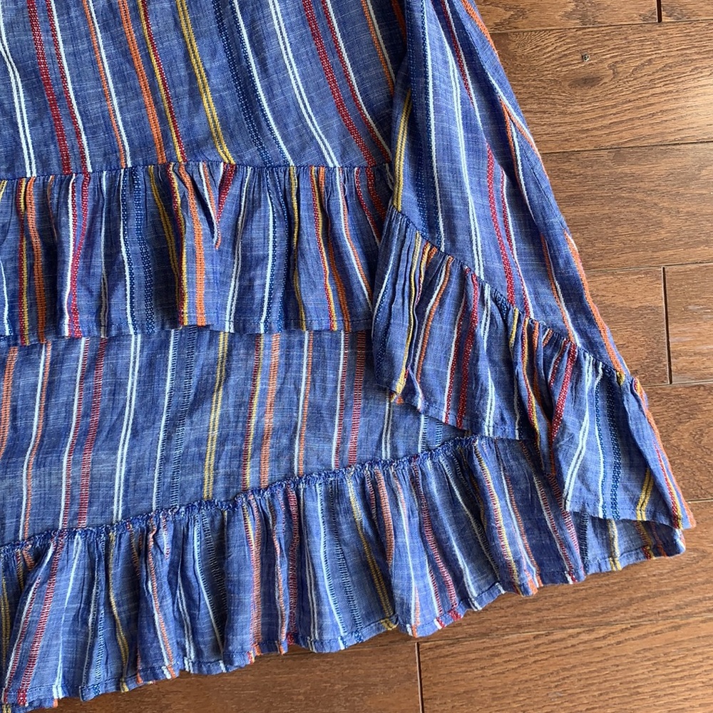 Spiaggia Dolce NWOT Striped Boho Off the Shoulder Dress High Low Hem Size Large - Picture 5 of 16